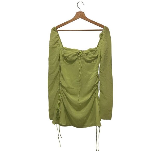NWT House Of CB  Baby lime chiffon halter mini dress - Picture 5 of 9